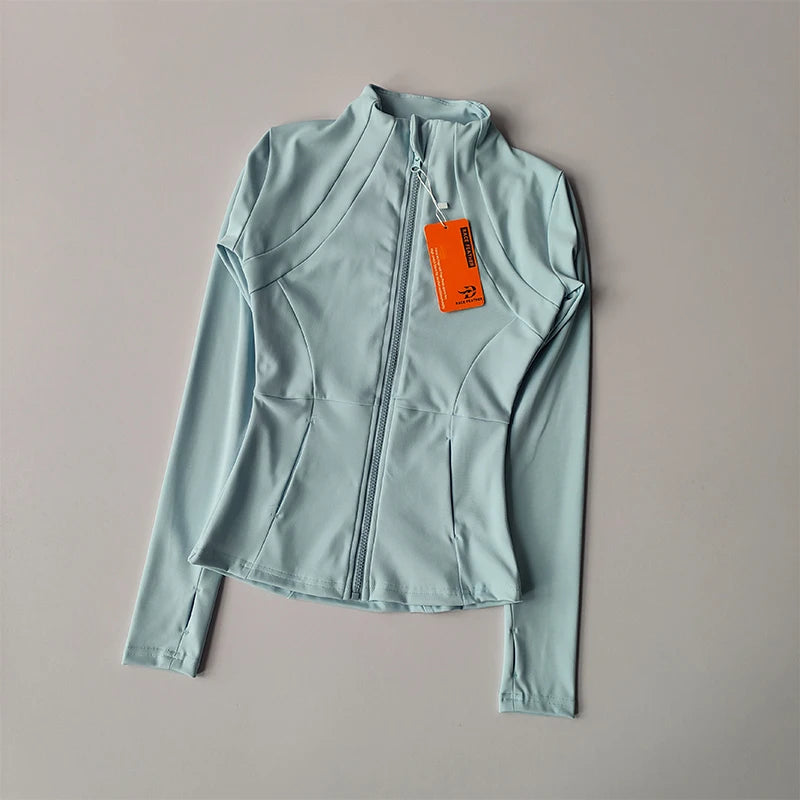 Zip-Front Sports Jacket — Women's Slim Layer for Yoga & Everyday