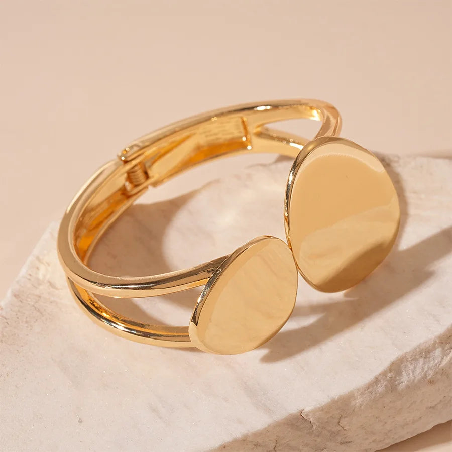 Wide Wood Bangle — Natural Beads with Rivet Detail, 18 Styles