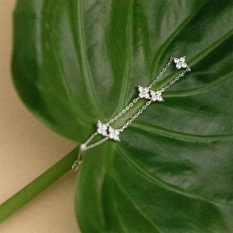 Four-Leaf Clover Jewelry — Bracelet, Necklace or Earrings in Gold or Silver