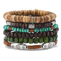Stacked Wood Bead Bracelet Set — Handmade Bohemian Layers for Every Day