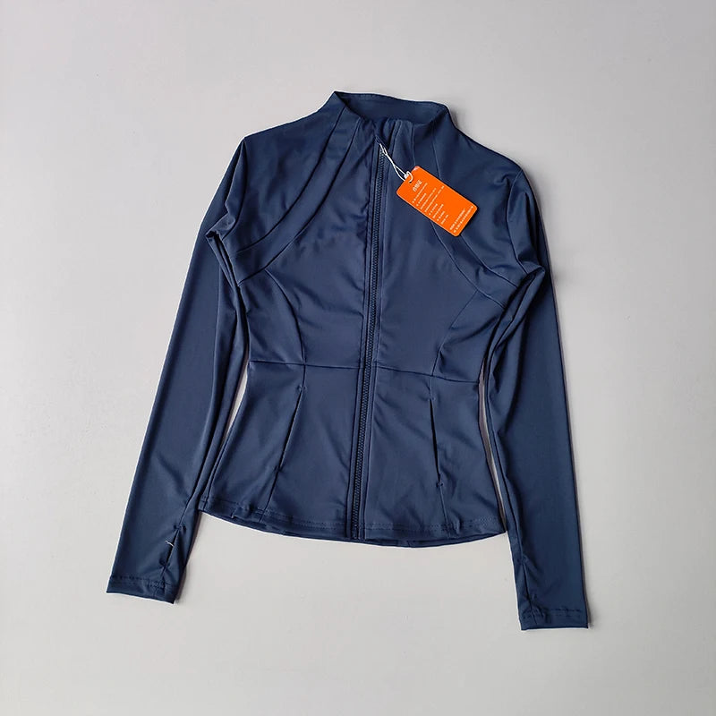 Zip-Front Sports Jacket — Women's Slim Layer for Yoga & Everyday