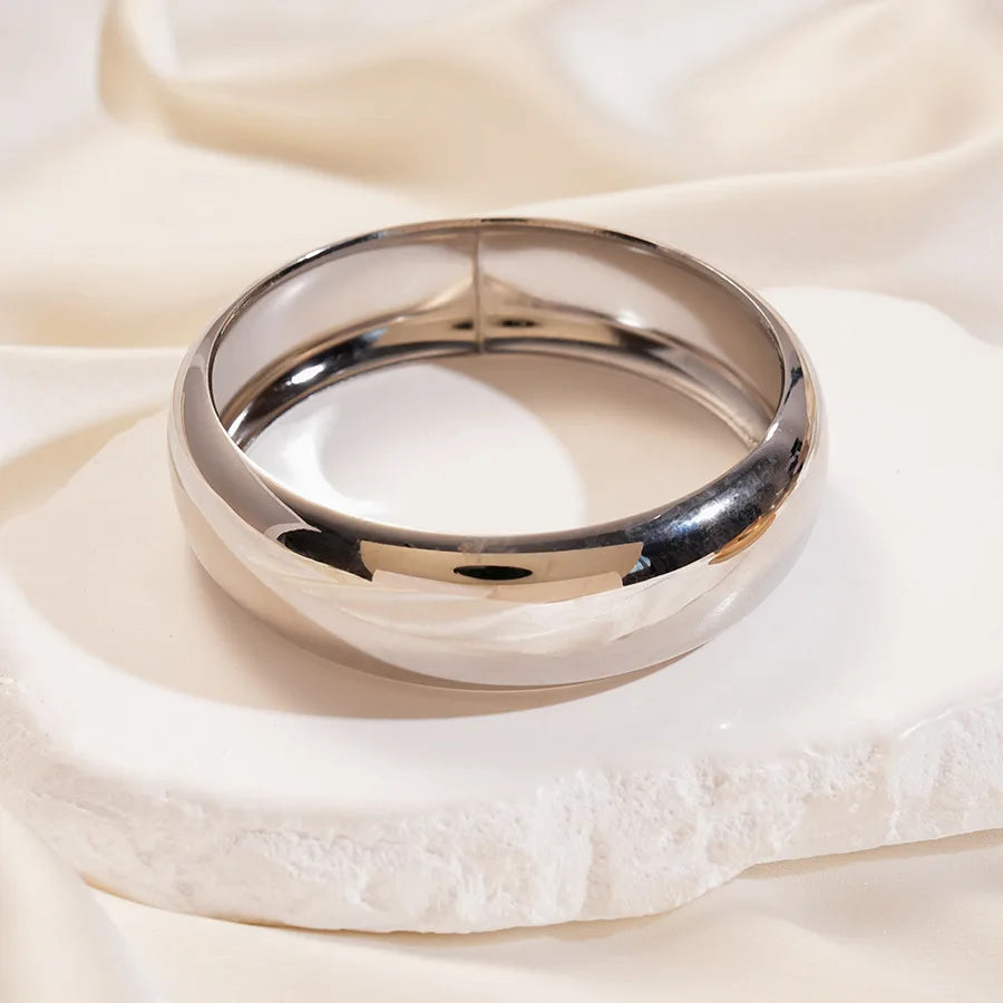 Wide Wood Bangle — Natural Beads with Rivet Detail, 18 Styles