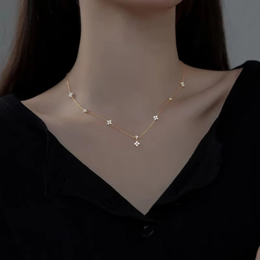 Four-Leaf Clover Jewelry — Bracelet, Necklace or Earrings in Gold or Silver