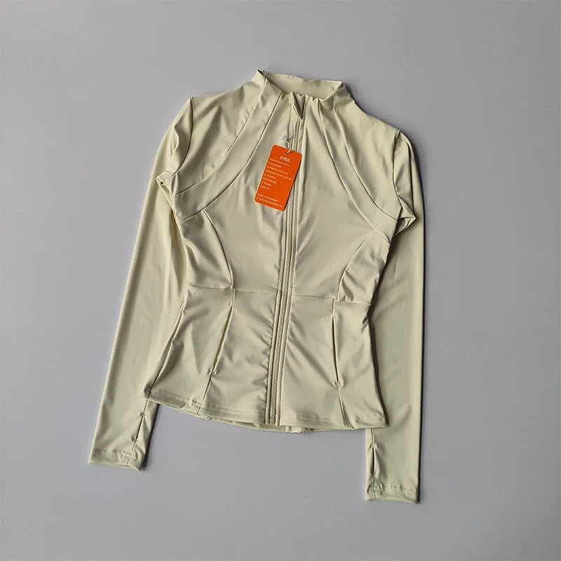 Zip-Front Sports Jacket — Women's Slim Layer for Yoga & Everyday