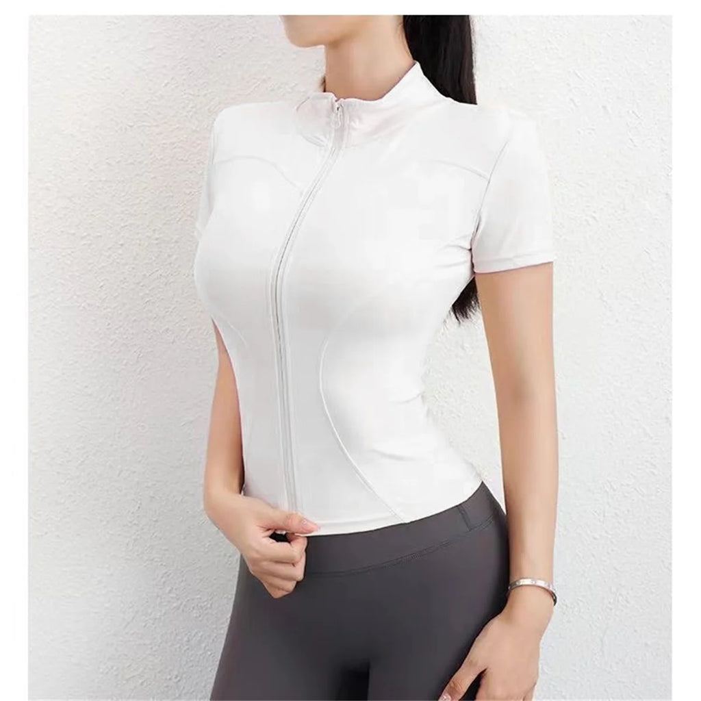 Short-Sleeve Zip Top — Women's Breathable Layer for Rides & Runs