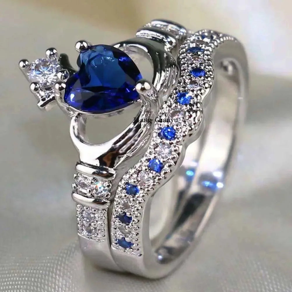 Dragon & Crown Couple Rings — Matching Stainless Steel Set for Two