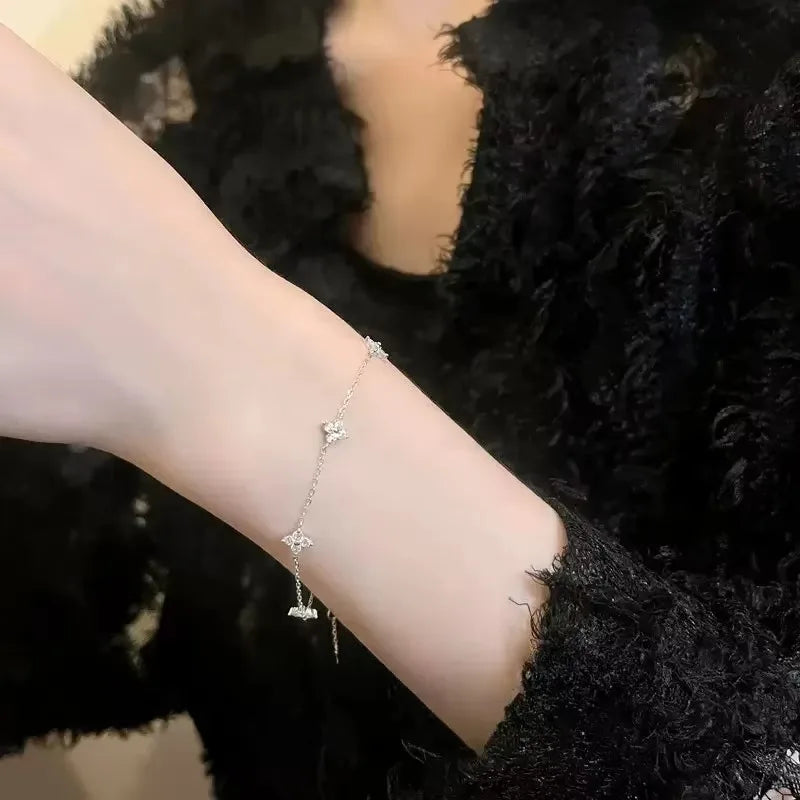 Four-Leaf Clover Jewelry — Bracelet, Necklace or Earrings in Gold or Silver