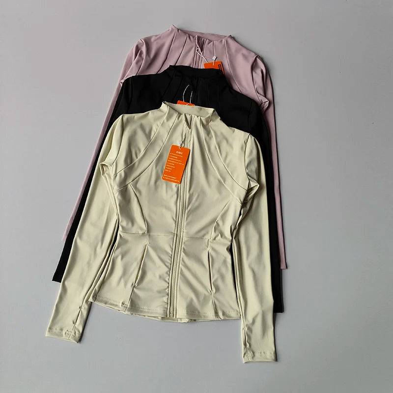 Zip-Front Sports Jacket — Women's Slim Layer for Yoga & Everyday