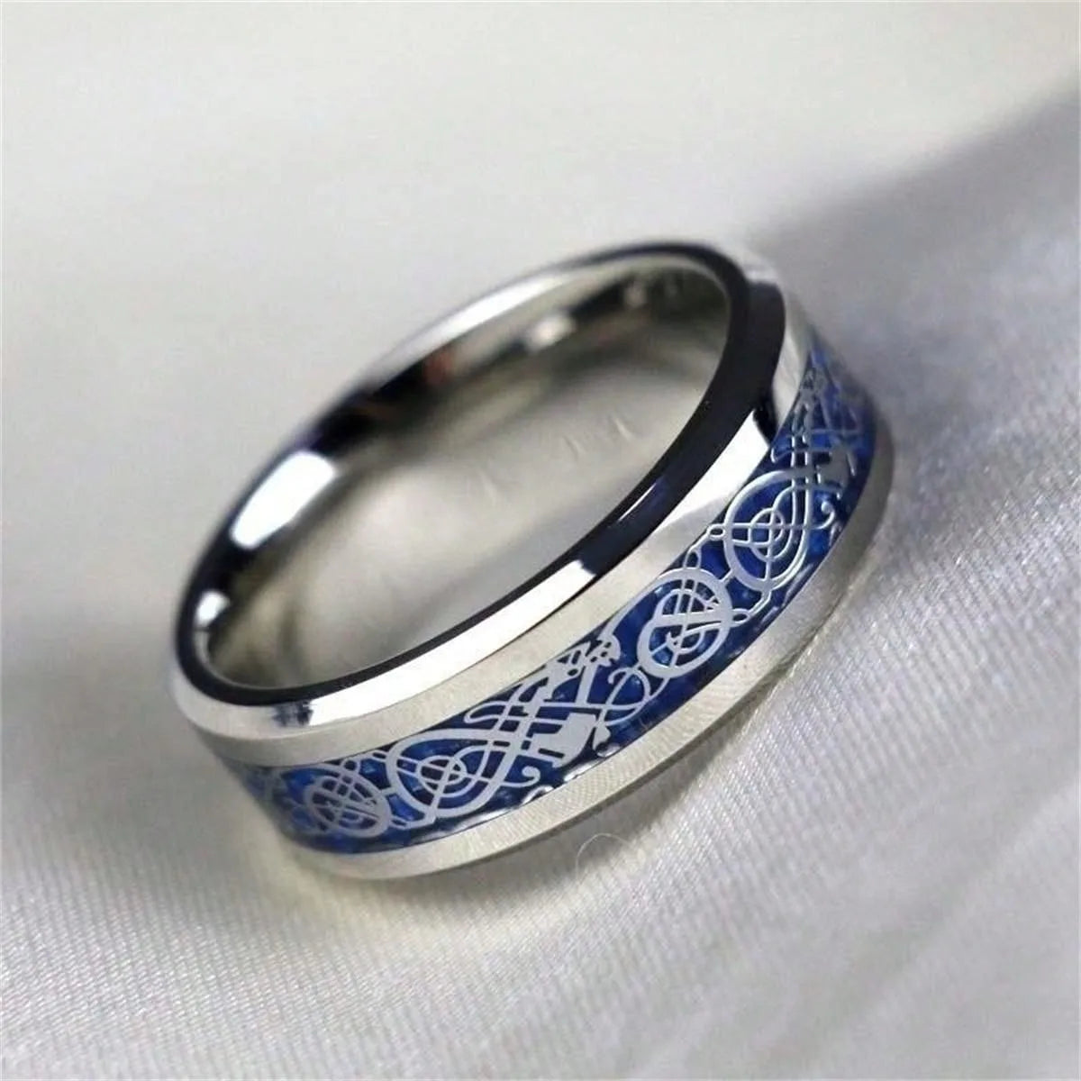 Dragon & Crown Couple Rings — Matching Stainless Steel Set for Two