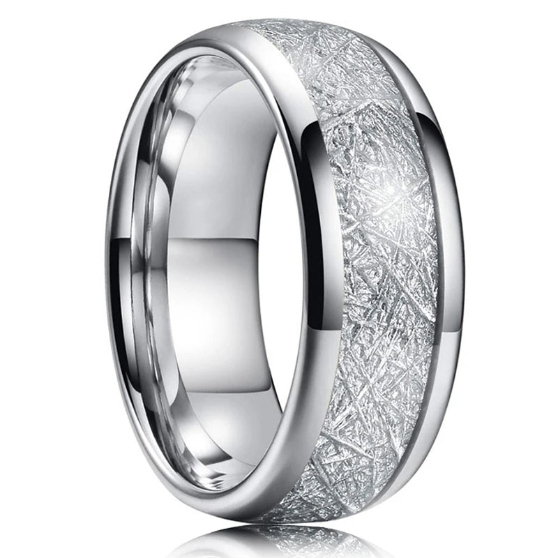 Celtic Dragon Tungsten Ring — 8mm Black Band with Blue Zircon Inlay