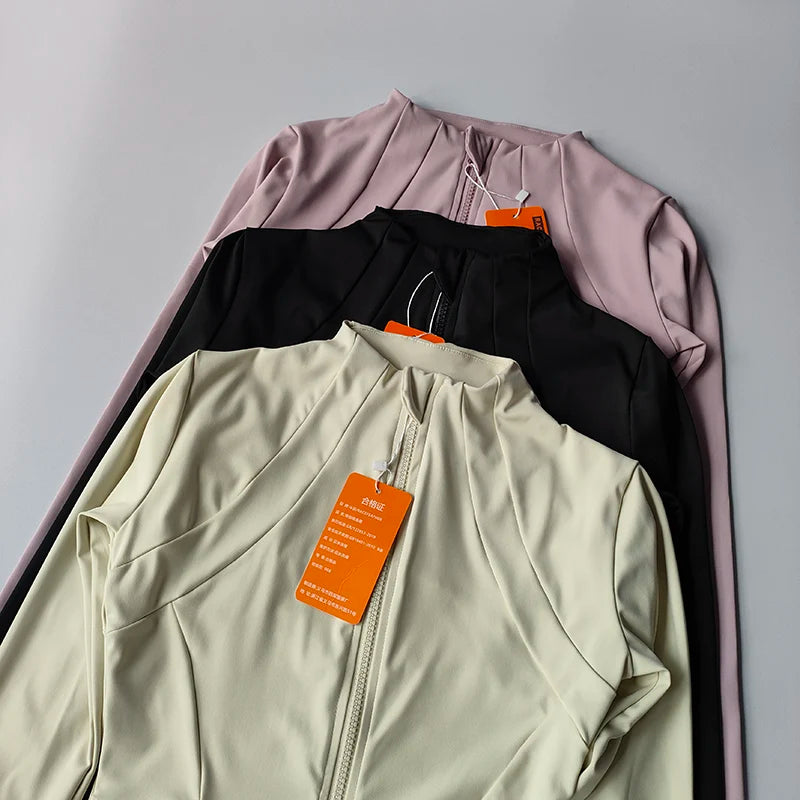 Zip-Front Sports Jacket — Women's Slim Layer for Yoga & Everyday
