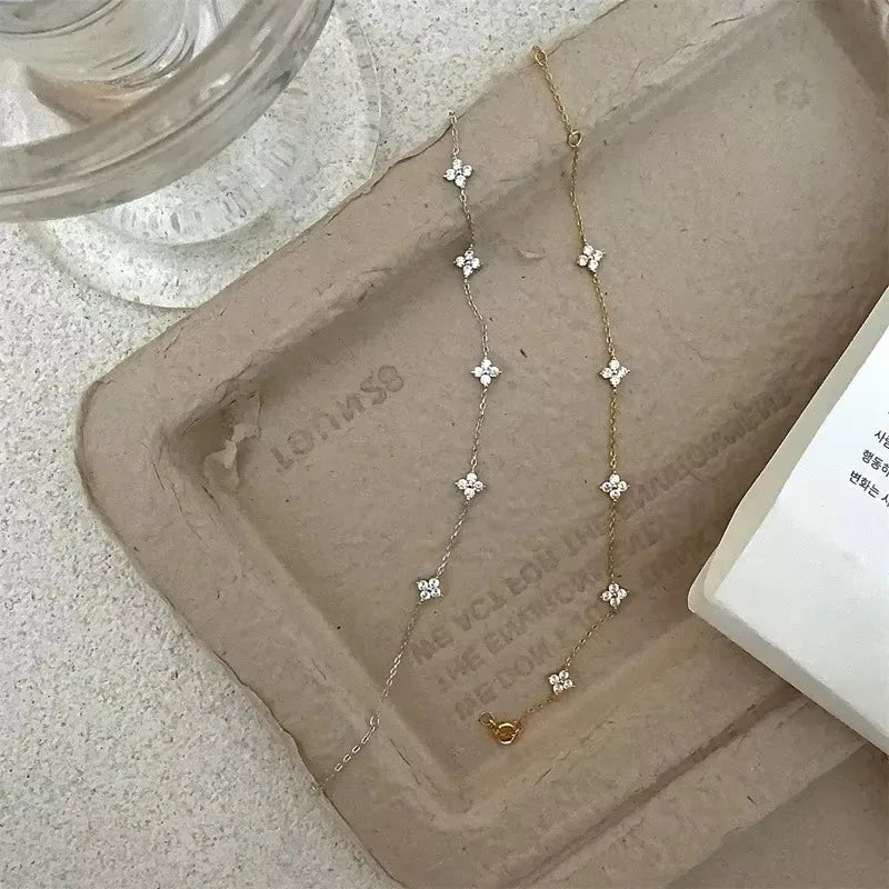 Four-Leaf Clover Jewelry — Bracelet, Necklace or Earrings in Gold or Silver