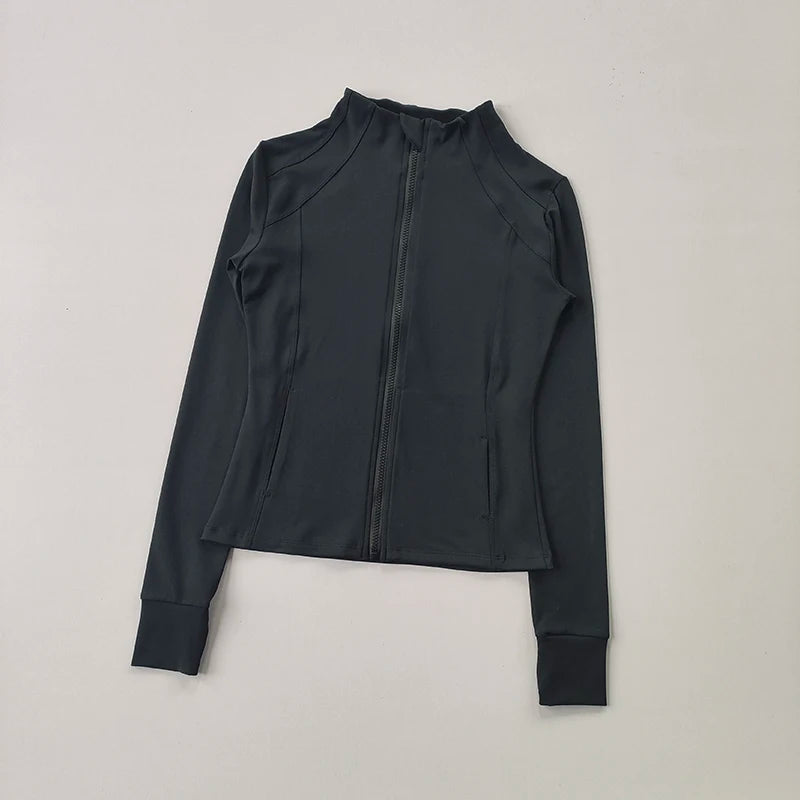 Zip-Front Sports Jacket — Women's Slim Layer for Yoga & Everyday