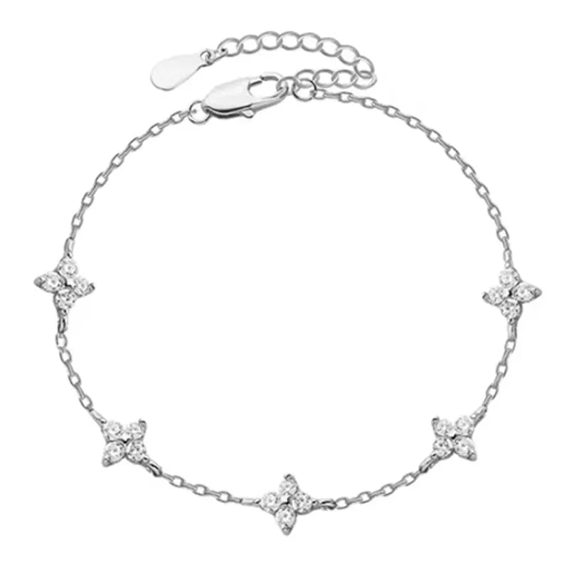 Four-Leaf Clover Jewelry — Bracelet, Necklace or Earrings in Gold or Silver