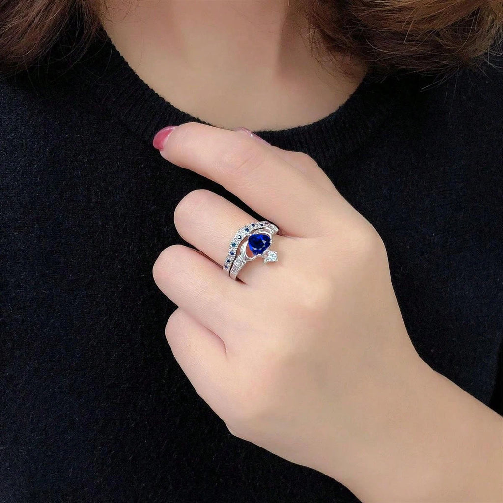 Dragon & Crown Couple Rings — Matching Stainless Steel Set for Two